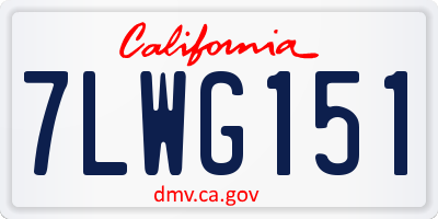 CA license plate 7LWG151