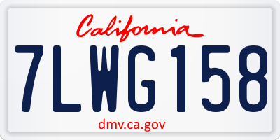 CA license plate 7LWG158