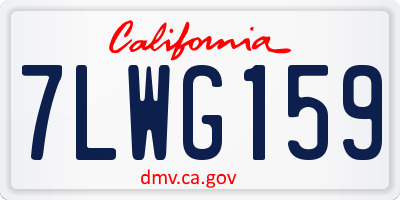 CA license plate 7LWG159