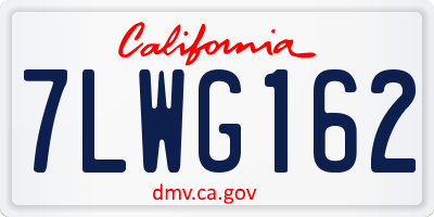 CA license plate 7LWG162