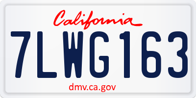 CA license plate 7LWG163