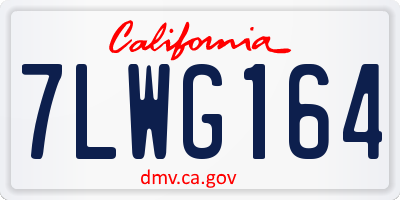 CA license plate 7LWG164