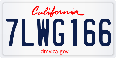 CA license plate 7LWG166