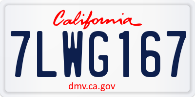 CA license plate 7LWG167