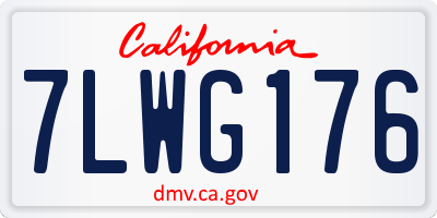 CA license plate 7LWG176
