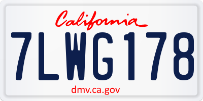 CA license plate 7LWG178