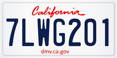 CA license plate 7LWG201