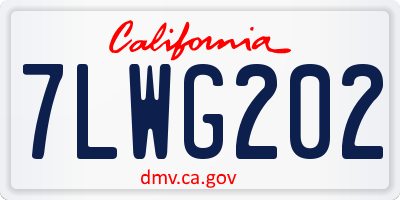 CA license plate 7LWG202