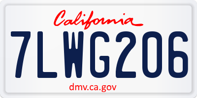 CA license plate 7LWG206