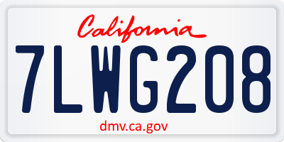 CA license plate 7LWG208