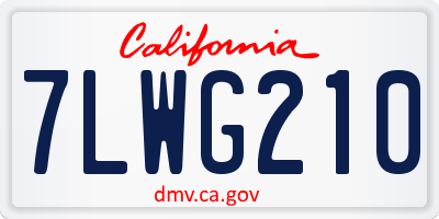 CA license plate 7LWG210