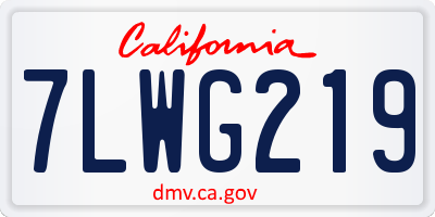 CA license plate 7LWG219