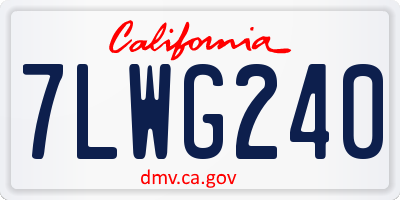 CA license plate 7LWG240