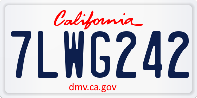 CA license plate 7LWG242