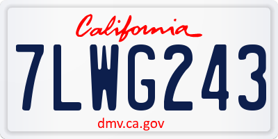 CA license plate 7LWG243