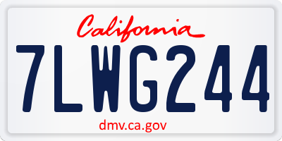 CA license plate 7LWG244