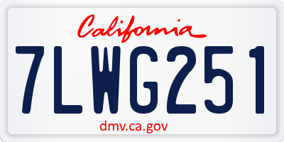 CA license plate 7LWG251