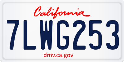 CA license plate 7LWG253