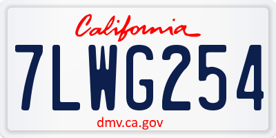 CA license plate 7LWG254