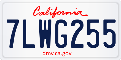 CA license plate 7LWG255