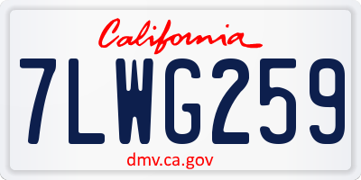 CA license plate 7LWG259
