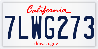 CA license plate 7LWG273