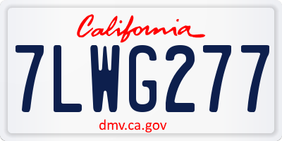 CA license plate 7LWG277