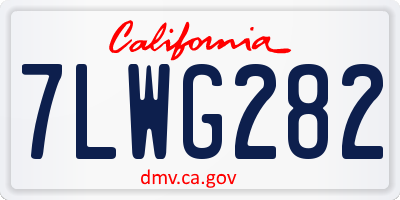 CA license plate 7LWG282