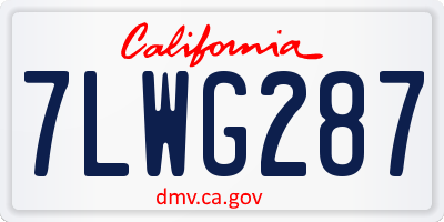 CA license plate 7LWG287