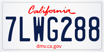 CA license plate 7LWG288