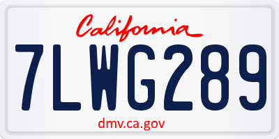 CA license plate 7LWG289