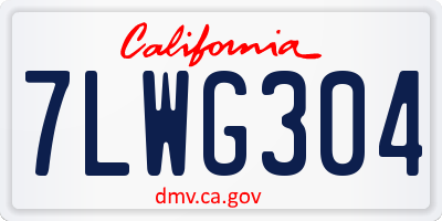 CA license plate 7LWG304