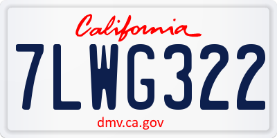 CA license plate 7LWG322