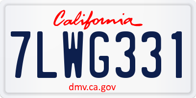 CA license plate 7LWG331