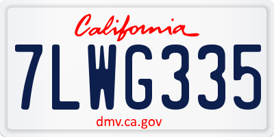 CA license plate 7LWG335