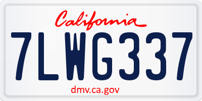 CA license plate 7LWG337