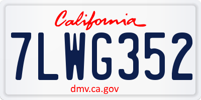 CA license plate 7LWG352