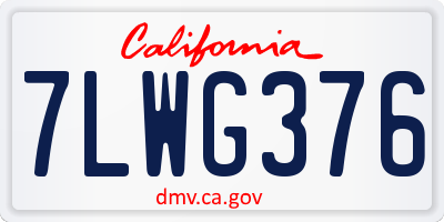 CA license plate 7LWG376