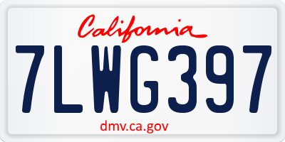 CA license plate 7LWG397
