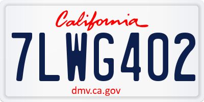 CA license plate 7LWG402