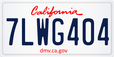 CA license plate 7LWG404