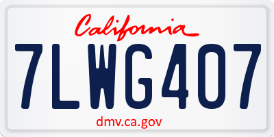 CA license plate 7LWG407