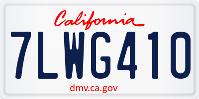 CA license plate 7LWG410