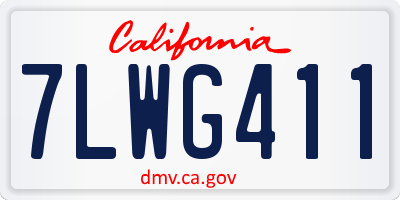 CA license plate 7LWG411