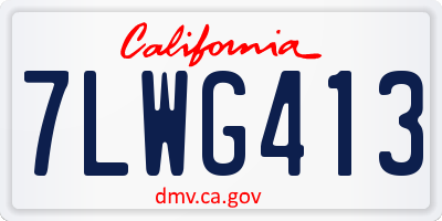 CA license plate 7LWG413