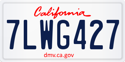CA license plate 7LWG427