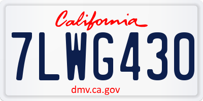 CA license plate 7LWG430