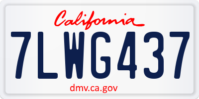CA license plate 7LWG437