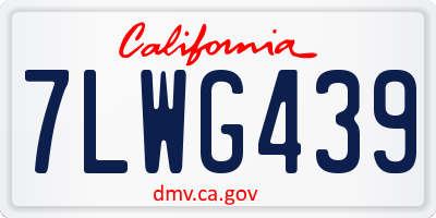 CA license plate 7LWG439