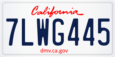 CA license plate 7LWG445